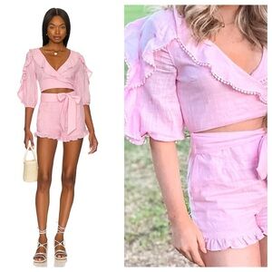 MAJORELLE Pink Ruffle Jumpsuit